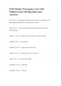 EMT Brady's Emergency Care 12th Edition Exam with Questions and Answers