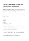 AHA BLS CERTIFICATION TEST PRACTICE QUESTIONS AND ANSWERS 2026