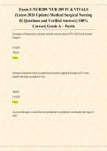 Exam 2&colon; NUR209&sol; NUR 209 IV & VITALS &lpar;Latest 2026 Update&rpar; Medical Surgical Nursing II&vert; Questions and Verified Answers&vert; 100&percnt; Correct&vert; Grade A &ndash; Fortis