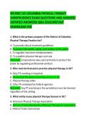 District of Columbia Physical Therapy Jurisprudence Exam &ndash; Questions and Answers