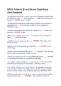NCIA Arizona State Exam Questions  And Answers