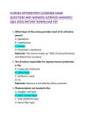 Florida Optometrist Licensing Exam &ndash; Questions and Answers