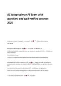 AZ Jurisprudence PT Exam 2026 &vert; Questions & Well-Verified Answers