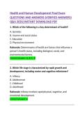 Health and Human Development Final Exam &ndash; Questions and Answe