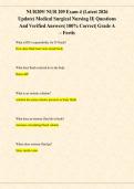NUR 209 Exam 4 &lpar;Latest 2026 Update&rpar; Medical Surgical Nursing II&vert; Questions And Verified Answers&vert; 100&percnt; Correct&vert; Grade A &ndash; Fortis