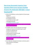 New Jersey Stormwater Inspector Exam  Questions With Correct Answers &lpar;Verified  Answers&rpar; Plus Rationales 2026 Q&A &vert; Instant  Download Pdf