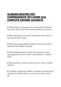 ALABAMA BOATING TEST COMPREHENSIVE TEST PAPER 2026 COMPLETE ANSWERS ACCURATE
