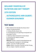 Nursing Nutrition Study Guide & MCQ Test Bank &vert; Williams&rsquo; 13th Edition