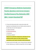 COMAT Emergency Medicine Examination  Practice Questions And Correct Answers  &lpar;Verified Answers&rpar; Plus Rationales 2026  Q&A &vert; Instant Download Pdf