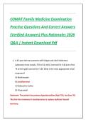 COMAT Family Medicine Examination  Practice Questions And Correct Answers  &lpar;Verified Answers&rpar; Plus Rationales 2026  Q&A &vert; Instant Download Pdf