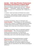 Gender - Both Specification Points Exam Questions and Answers &lpar;Latest 2026&rpar;&period;