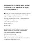 AS AND A-LEVEL CHEMISTRY MARK SCHEME EXAM SCRIPT 2026 QUESTIONS WITH FULL SOLUTIONS GRADED A&plus;