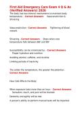 First Aid Emergency Care Exam 4 Q & As &lpar;Verified Answers&rpar; 2026