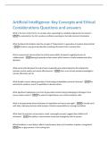 Artificial Intelligence&colon; Key Concepts and Ethical Considerations Questions and answers