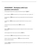 ASSESSMENT - Workplace skills Exam  questions and answers 