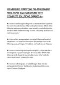 ATI MEDSURG CAPSTONE PRE-ASSESSMENT FINAL PAPER 2026 QUESTIONS WITH COMPLETE SOLUTIONS GRADED A&plus;