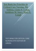 Test Bank for Critical Care Nursing 9th Edition by Urden &vert; 2026 Updated