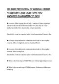 ECHELON PREVENTION OF MEDICAL ERRORS ASSESSMENT 2026 QUESTIONS AND ANSWERS GUARANTEED TO PASS