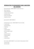 INTRODUCTION TO MANAGEMENT EXAM 3 QUESTIONS AND ANSWERS