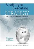 Test Bank for Crafting and Executing Strategy&colon; Concepts and Cases &ndash; The Quest for Competitive Advantage &vert; 2026 Updated