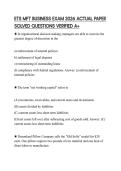 ETS MFT BUSINESS EXAM 2026 ACTUAL PAPER SOLVED QUESTIONS VERIFIED A&plus;