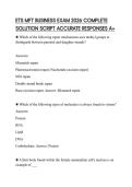 ETS MFT BUSINESS EXAM 2026 COMPLETE SOLUTION SCRIPT ACCURATE RESPONSES A&plus;