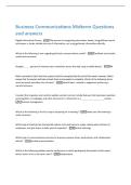 Business Communications Midterm Questions  and answers 