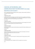 CABLING&comma; NETWORKING&comma; AND  COMMUNICATION TECHNOLOGIES test prep  Questions and answers 