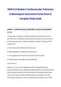 MSN 610 Module 2 Cardiovascular&comma; Pulmonary & Neurological Assessment Actual Exam & Complete Study Guide