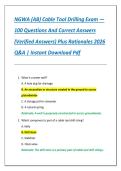 NGWA &lpar;AB&rpar; Cable Tool Drilling Exam &mdash;  100 Questions And Correct Answers  &lpar;Verified Answers&rpar; Plus Rationales 2026  Q&A &vert; Instant Download Pdf