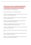 Cell Structure&comma; Tissues&comma; and Microscope Biology Fundamentals Exam questions and answers