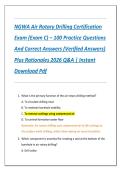 NGWA Air Rotary Drilling Certification  Exam &lpar;Exam C&rpar; &ndash; 100 Practice Questions  And Correct Answers &lpar;Verified Answers&rpar;  Plus Rationales 2026 Q&A &vert; Instant  Download Pdf