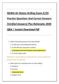 NGWA Air Rotary Drilling Exam &lpar;C&sol;D&rpar;  Practice Questions And Correct Answers  &lpar;Verified Answers&rpar; Plus Rationales 2026  Q&A &vert; Instant Download Pdf 