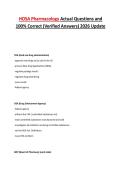 HOSA Pharmacology Actual Questions and 100&percnt; Correct &lpar;Verified Answers&rpar; 2026 Update