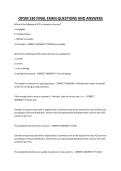 OPSM 330 FINAL EXAM QUESTIONS AND ANSWERS