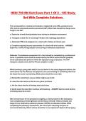 HESI 799 RN Exit Exam Part 1 Of 2 - 125 Study Set With Complete Solutions 