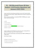 PL - 300 Microsoft Power BI Data Analyst &plus;120 Practice Questions and Answers 2025-2026