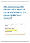 NGWA Vertical Closed Loop Drilling  Certification Exam 100 Questions And  Correct Answers &lpar;Verified Answers&rpar; Plus  Rationales 2026 Q&A &vert; Instant  Download Pdf