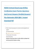 NGWA Vertical Closed Loop Drilling  Certification Exam Practice Questions  And Correct Answers &lpar;Verified Answers&rpar;  Plus Rationales 2026 Q&A &vert; Instant  Download Pdf 