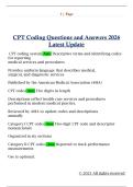 CPT Coding Questions and Answers 2026  Latest Update