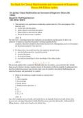 Test Bank for Clinical Manifestations and Assessment of Respiratory Disease&comma; 8th Edition by Terry Des Jardins & George G&period; Burton &mdash; Complete Chapters 1&ndash;45 with Q&A and Rationales &lpar;Latest Edition&comma; ISBN 9780323553698&rpar;