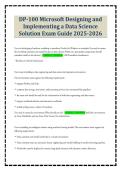 DP-100 Microsoft Designing and Implementing a Data Science Solution Exam Guide 2025-2026