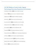 CIS 105 Midterm Study Guide&colon; Digital  Technology Overview Questions and answers 