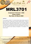 MRL3701 Assignment 2 &lpar;COMPLETE ANSWERS&rpar; Semester 1 2026 - DUE 24 March 2026