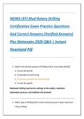 NGWA &lpar;EF&rpar; Mud Rotary Drilling  Certification Exam Practice Questions  And Correct Answers &lpar;Verified Answers&rpar;  Plus Rationales 2026 Q&A &vert; Instant  Download Pdf