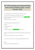 DP-100 Designing and Implementing a Data Science Solution Topic 1 Exam Practice 2026