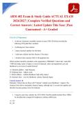ARM 402 Exam & Study Guide ACTUAL EXAM 2026&sol;2027 &vert; Complete Verified Questions and Correct Answers &vert; Latest Update This Year &vert; Pass Guaranteed - A&plus; Graded