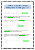 Certified Associate in Project Management &lpar;CAPM&rpar; Quiz 2026