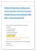 NGWA &lpar;EF&rpar; Mud Rotary Drilling Exam  Practice Questions And Correct Answers  &lpar;Verified Answers&rpar; Plus Rationales 2026  Q&A &vert; Instant Download Pdf