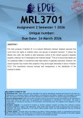 MRL3701 Assignment 2 &lpar;ANSWERS&rpar; Semester 1 2026 - DISTINCTION GUARANTEED